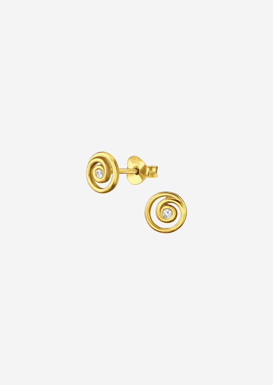 The Whirl 14ct Gold Vermeil Stud Earrings - Molten Store