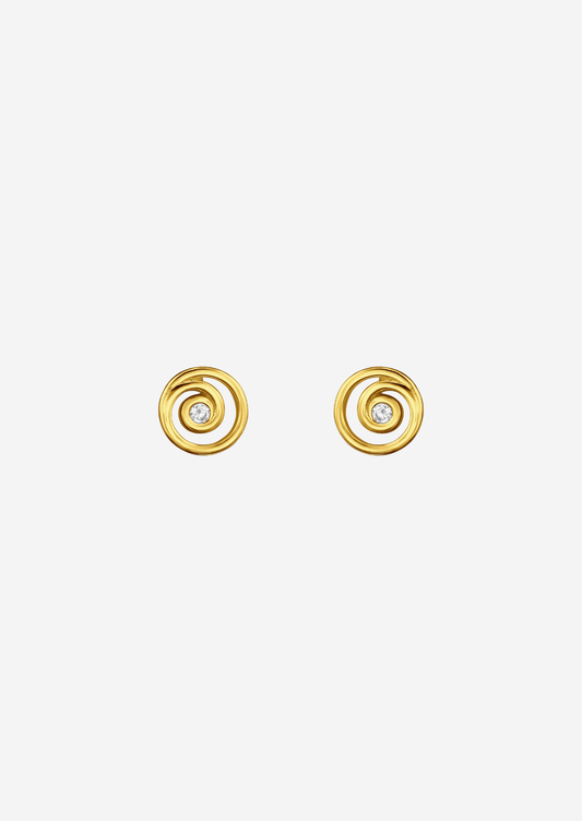 The Whirl 14ct Gold Vermeil Stud Earrings - Molten Store