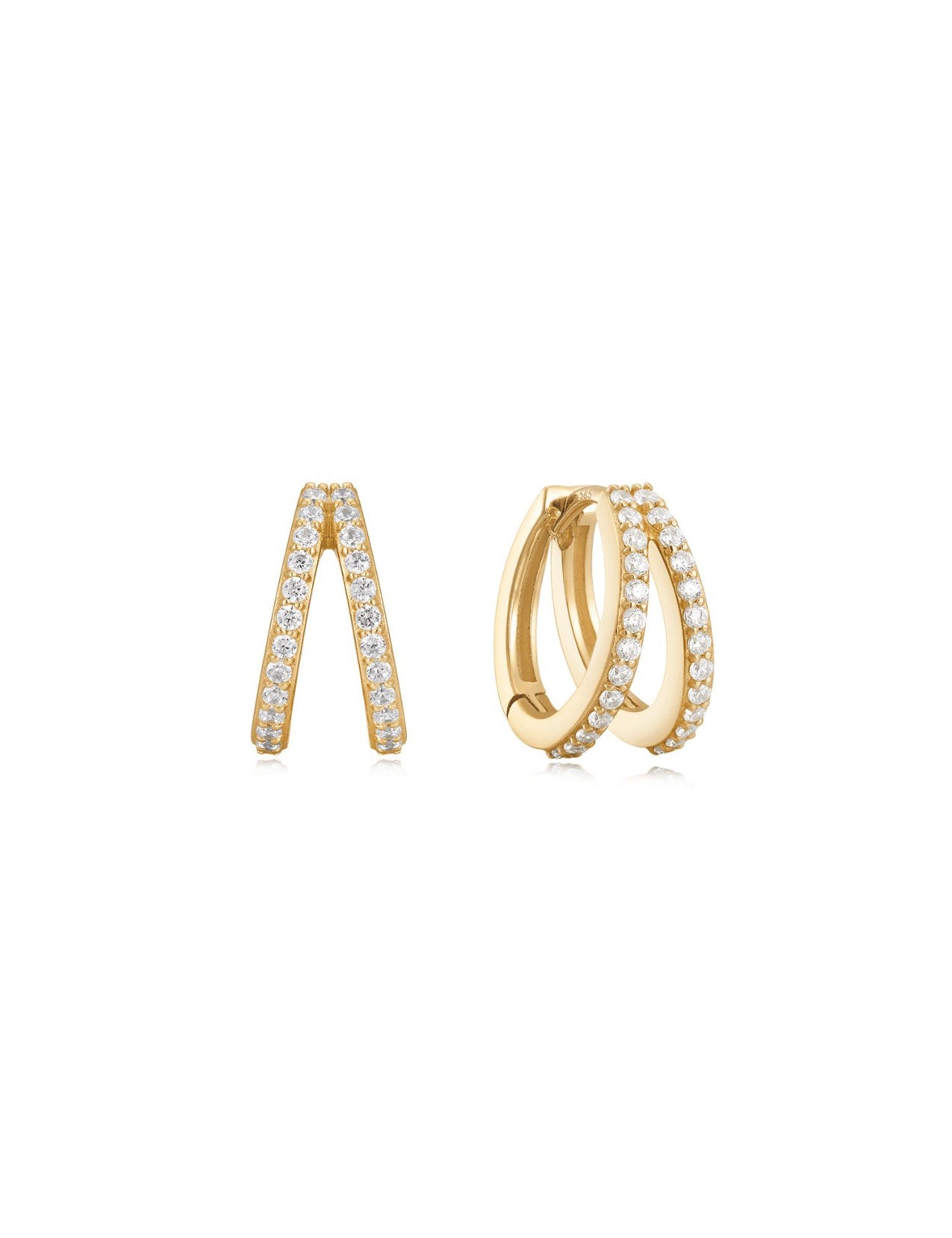 The Whirl Diamond 14ct Solid Gold Hoop Earrings - Molten Store