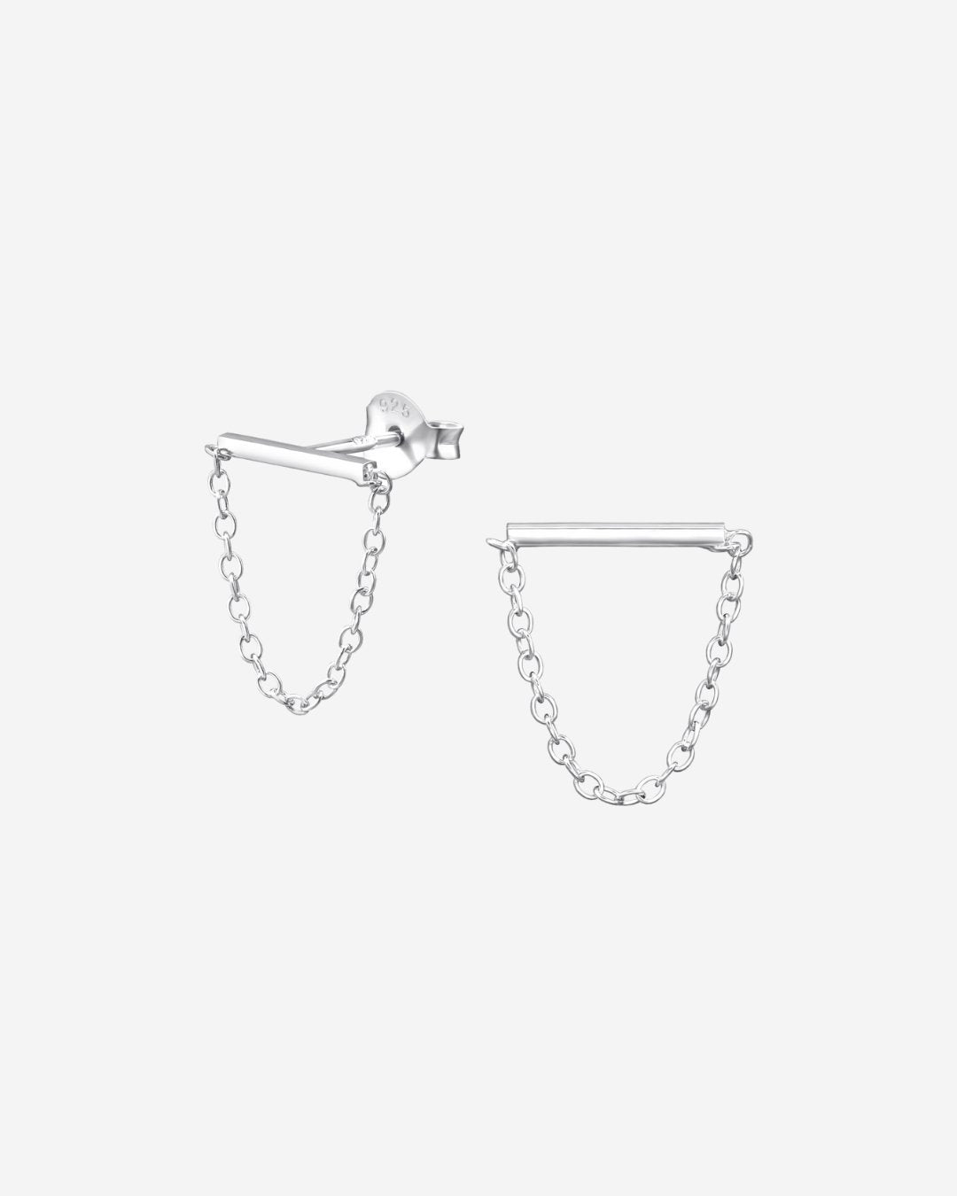 The Whisper Sterling Silver Chain Link Bar Earrings - Molten Store