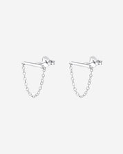 The Whisper Sterling Silver Chain Link Bar Earrings - Molten Store