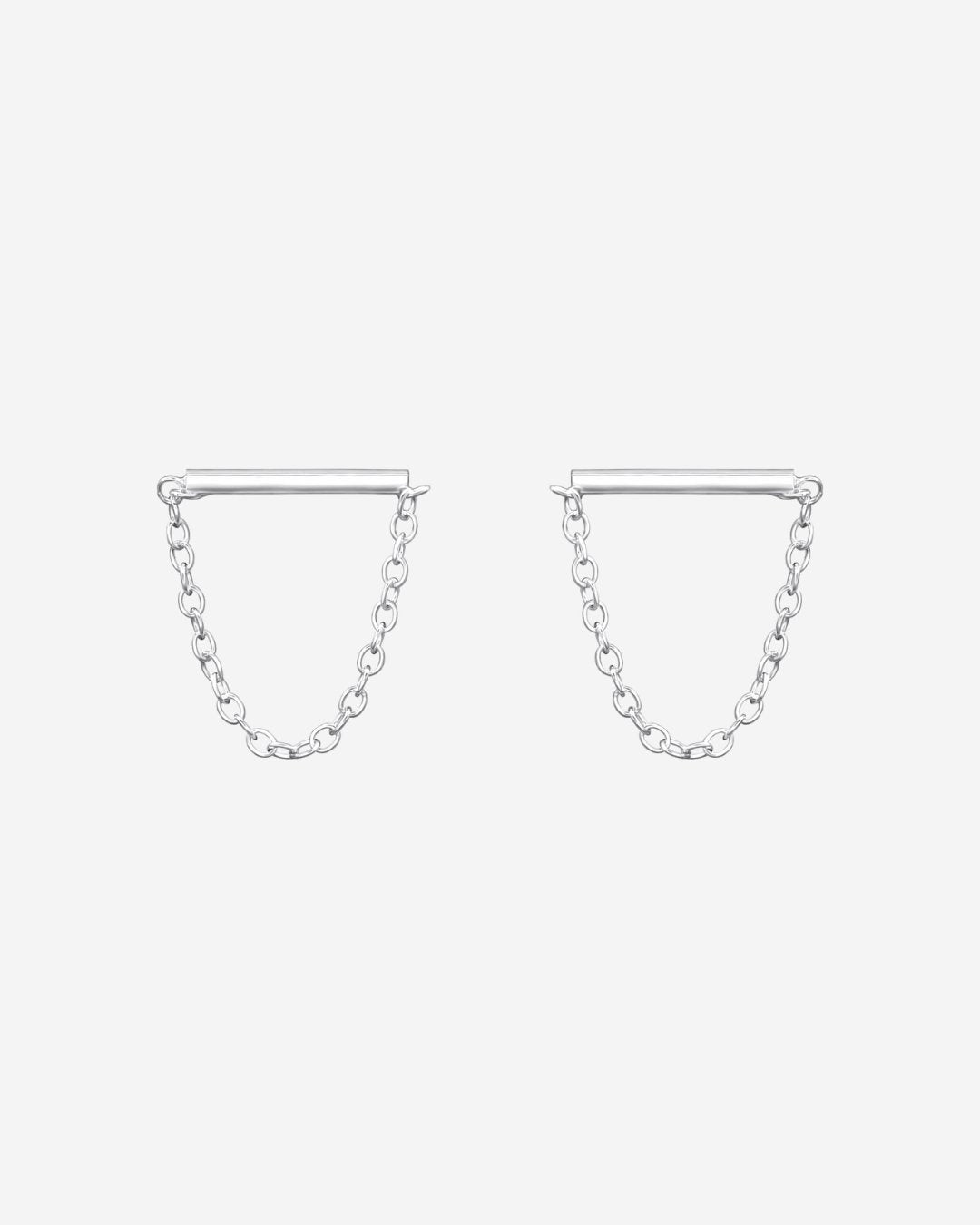 The Whisper Sterling Silver Chain Link Bar Earrings - Molten Store