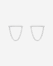 The Whisper Sterling Silver Chain Link Bar Earrings - Molten Store