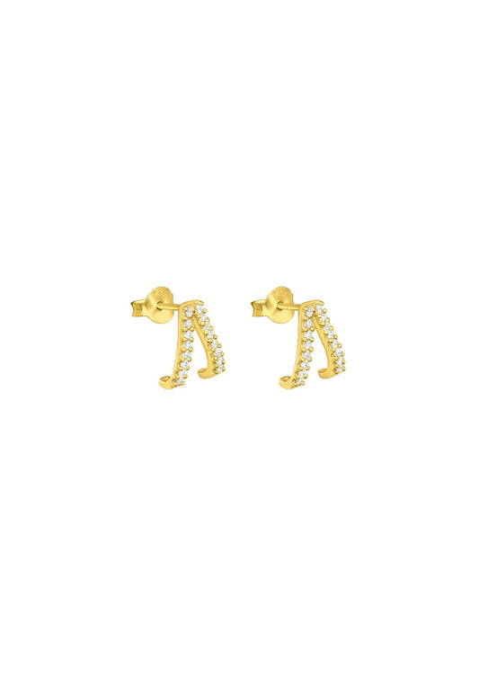 The Wishbone Gold Vermeil Stud Earrings - Molten Store