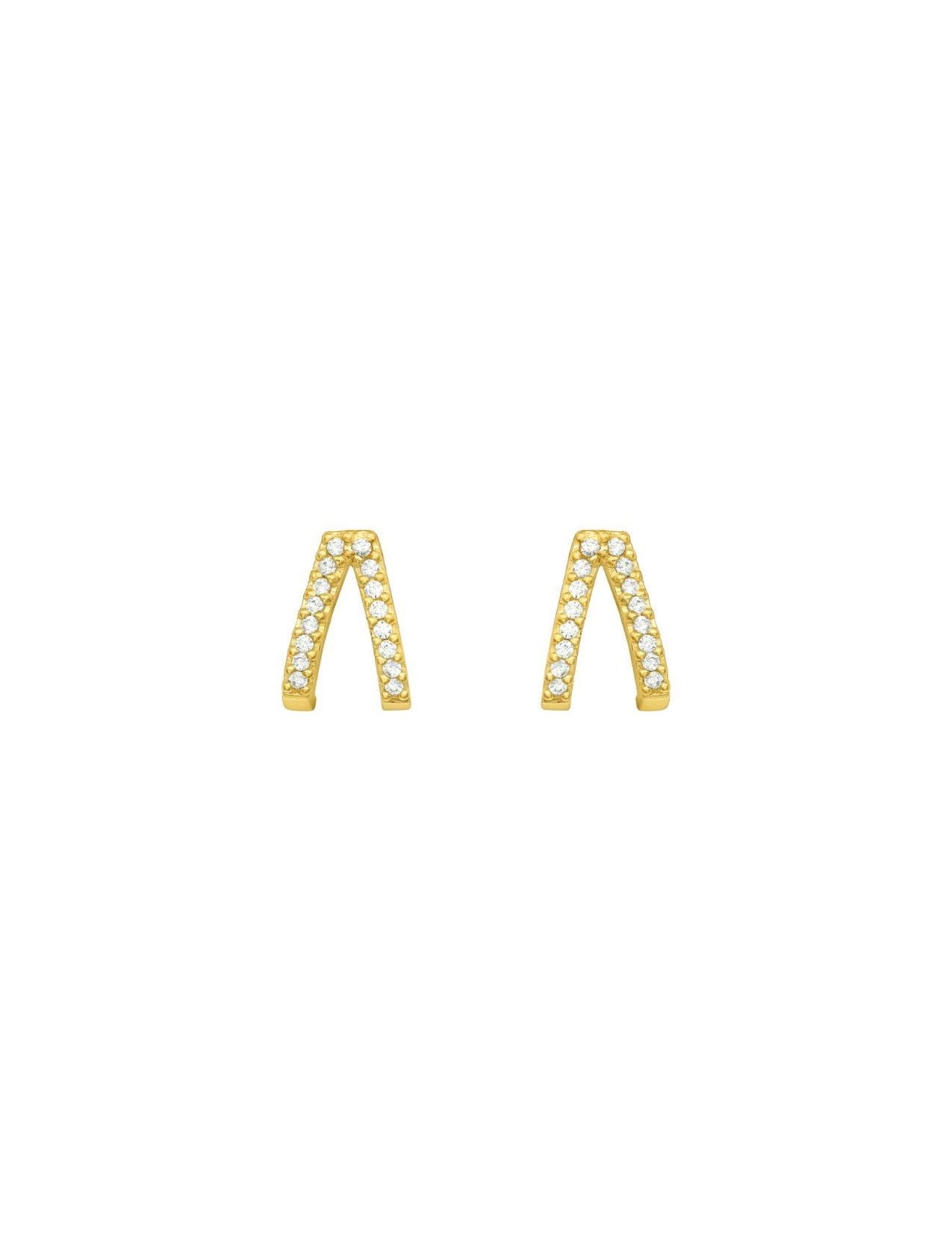 The Wishbone Gold Vermeil Stud Earrings - Molten Store