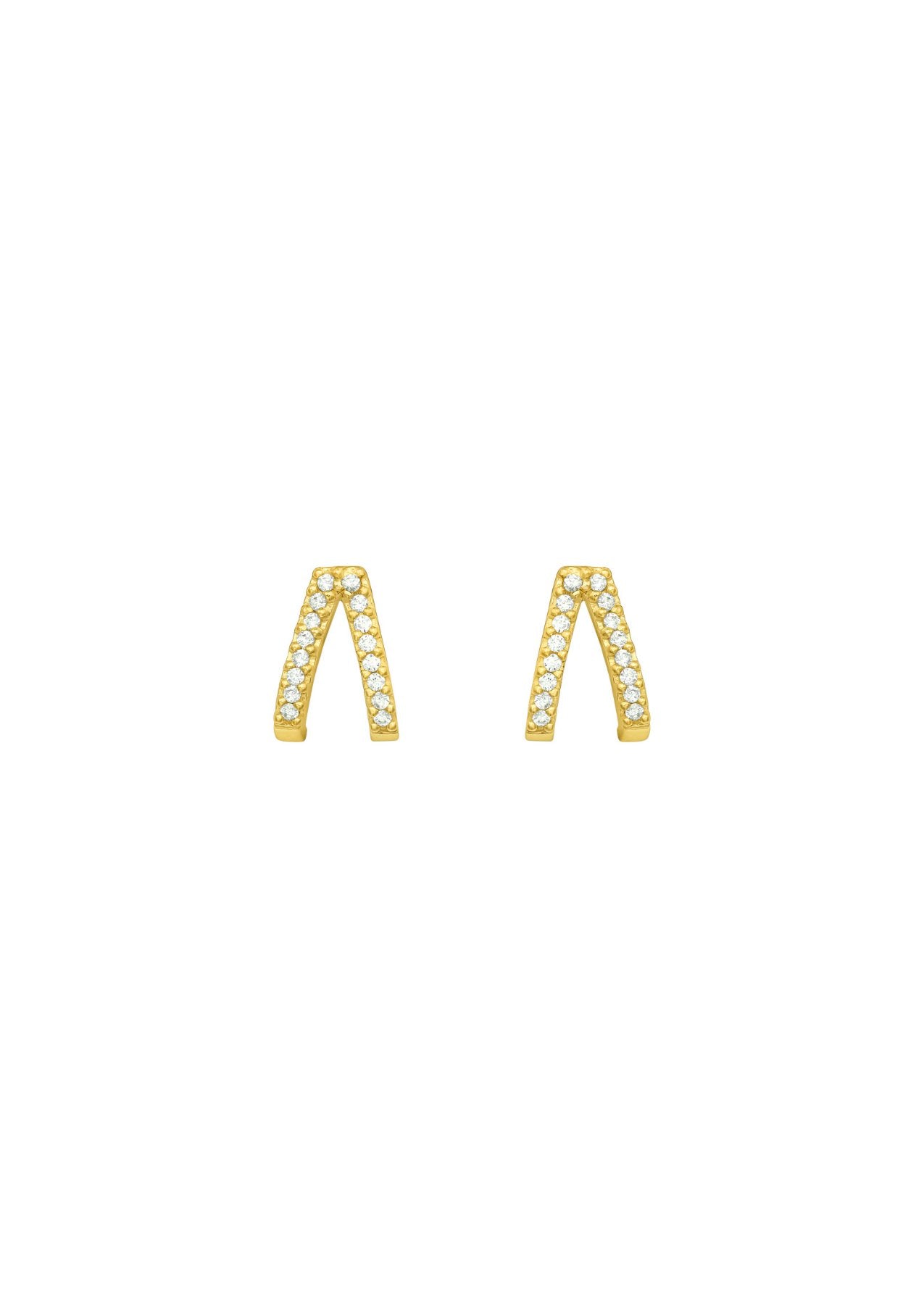 The Wishbone Gold Vermeil Stud Earrings - Molten Store