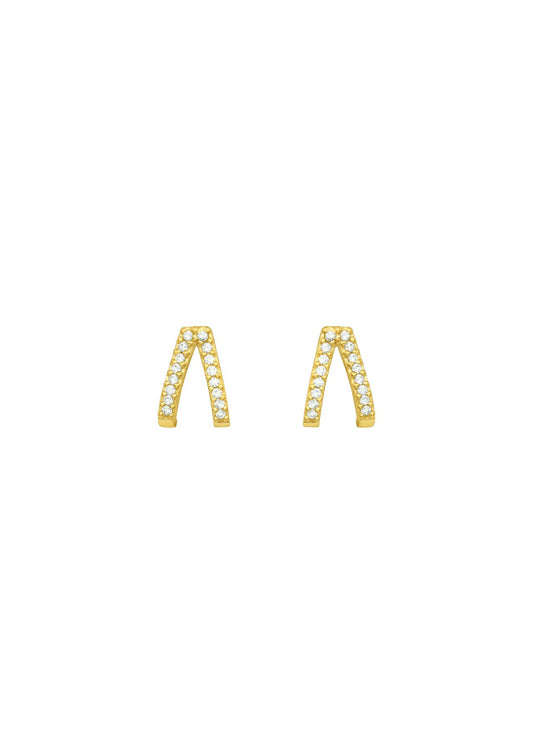 The Wishbone Gold Vermeil Stud Earrings - Molten Store