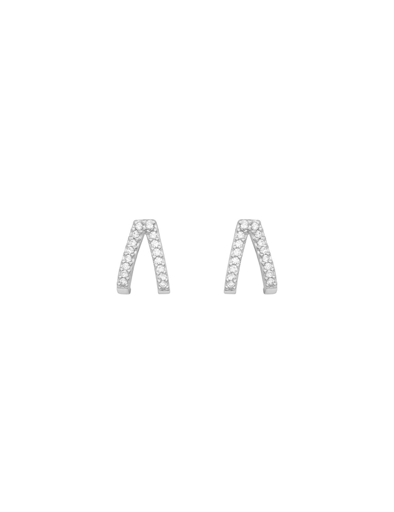 The Wishbone Silver Stud Earrings - Molten Store