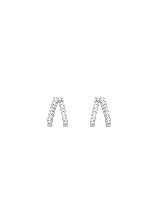 The Wishbone Silver Stud Earrings - Molten Store