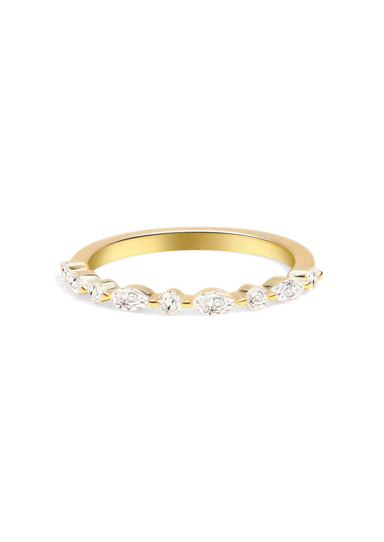 The Splendid Yellow Gold Diamond Band – Molten Store